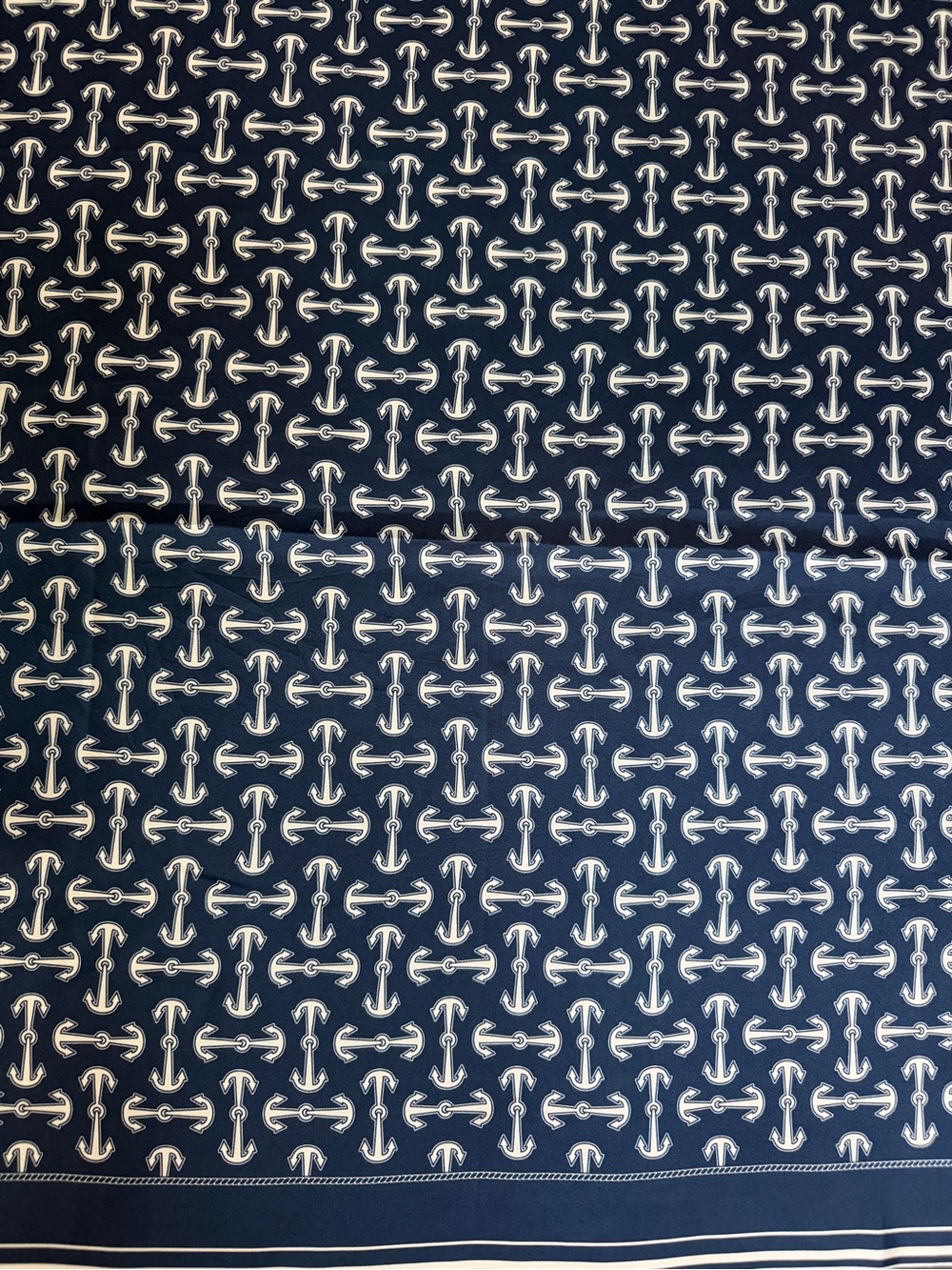 Celine Nautical Anchor Print Silk Scarf.